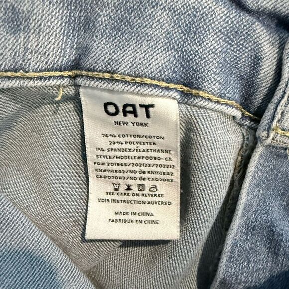 OAT New York Braided Waist Wide Leg Light Wash Jeans Women’s Raw Hem 2/26 - Picture 4 of 9